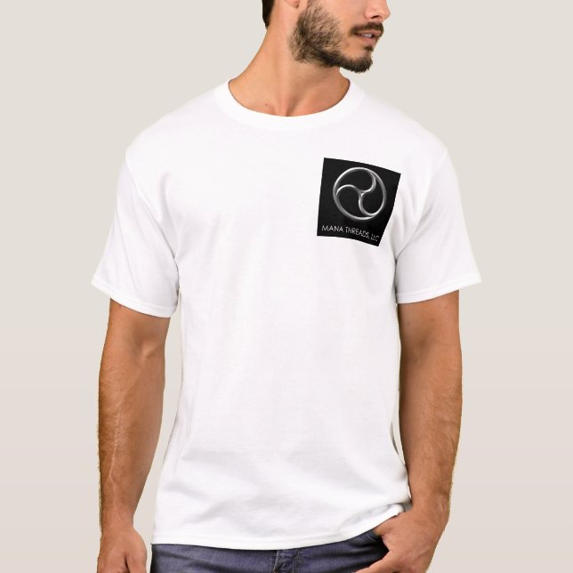 Mana Threads shirt - one pocket logo, one on back (Front)