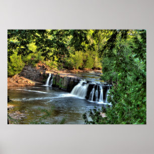 Manabezho Falls, Michigan. Poster