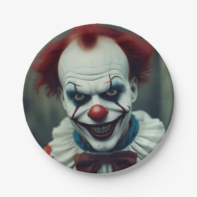 manacing clown paper plate (Front)