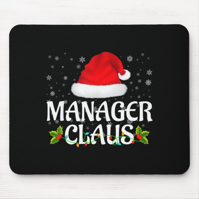 Manager Claus Christmas Lights Santa Pajama Family Mouse Mat (Front)