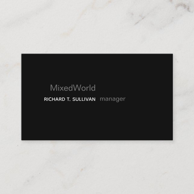 manager elegant & modern black business card (Front)