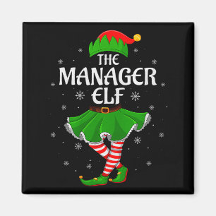Manager Elf Christmas Family Girls Women Elf Squad Magnet