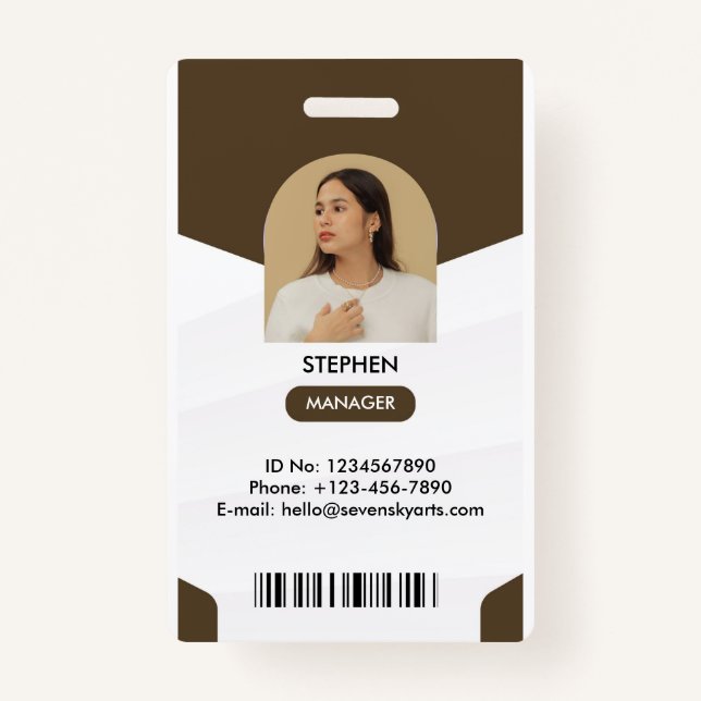Manager ID Card ID Badge (Front)