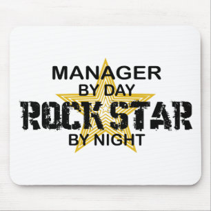 Manager Rock Star by Night Mouse Mat