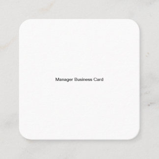 Manager Square Round Business  Card