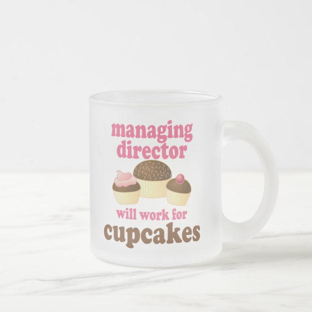 Managing Director (Funny) Gift Frosted Glass Coffee Mug (Right)