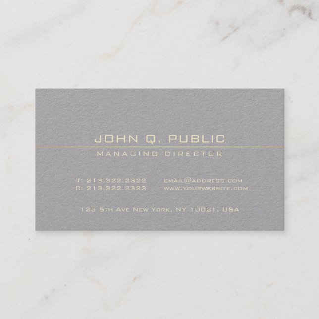 Managing Director Modern Professional Elegant Business Card (Front)