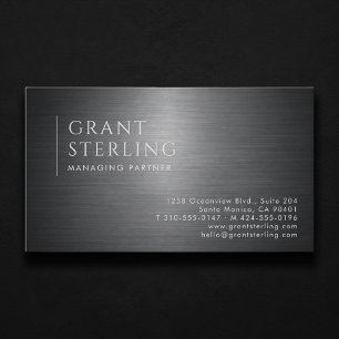 Managing Partner Metallic Professional Business Card