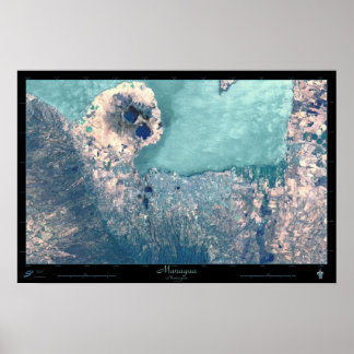 Managua, Nicaragua Satellite Poster