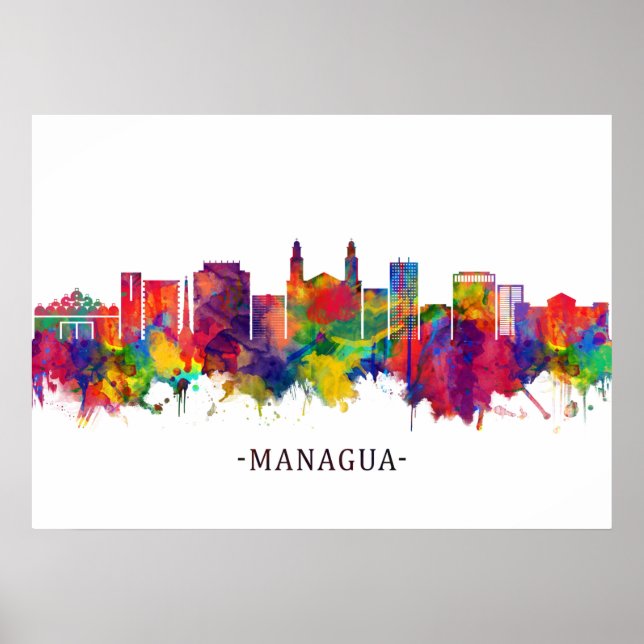 Managua Nicaragua Skyline Poster (Front)