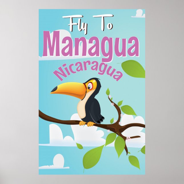 Managua, Nicaragua vintage travel poster (Front)