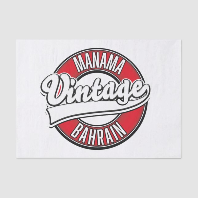 Manama Bahrain Vintage logo Tissue Paper (Front)