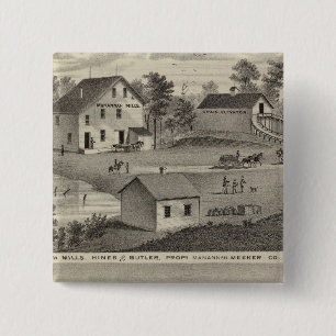 Manannah Mills, Manannah, Minnesota 15 Cm Square Badge