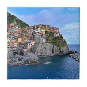 Manarola Cinq Terre Italy Europe Coastal Village Tile