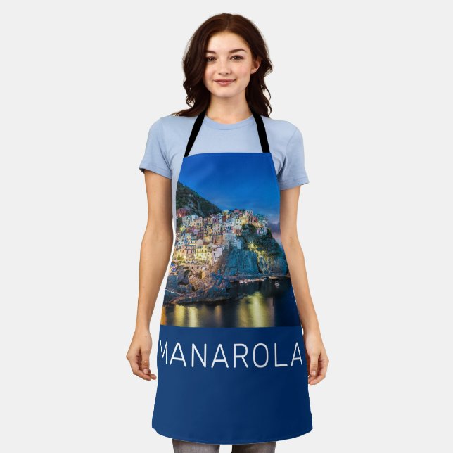 Manarola Cinque Terre La Spezia Italy Panorama Apron (Worn)