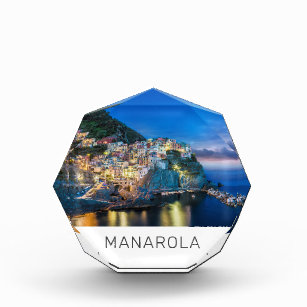 Manarola Cinque Terre La Spezia Retro Italy Acrylic Award