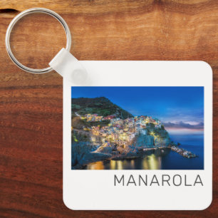 Manarola Cinque Terre La Spezia Retro Italy Key Ring