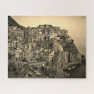 Manarola in Sepia Tones - Italy - 16x20 - 520 pcs Jigsaw Puzzle