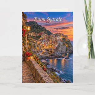 Manarola Italy Buon Natale Holiday Card