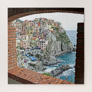 Manarola, Italy - Window View - 676 pcs. Jigsaw Puzzle