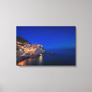 Manarola town in the Cinque Terre in the evening Canvas Print