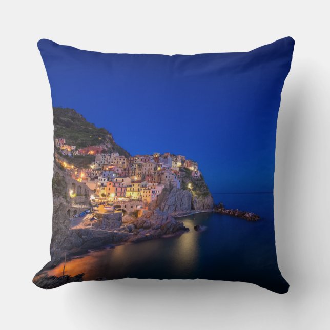 Manarola town in the Cinque Terre in the evening Cushion (Front)