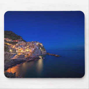 Manarola town in the Cinque Terre in the evening Mouse Mat