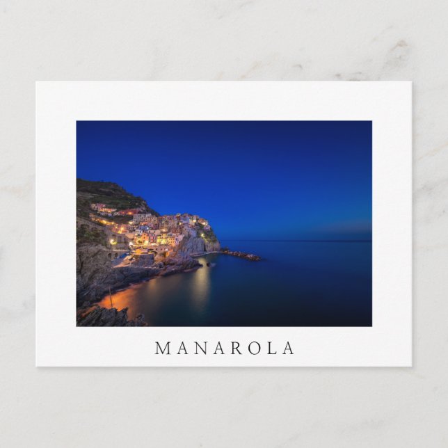 Manarola town in the Cinque Terre in the evening Postcard (Front)