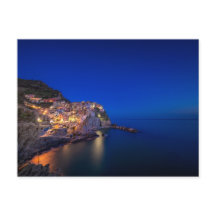 Manarola town in the Cinque Terre in the evening