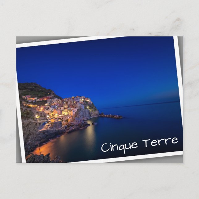 Manarola town in the Cinque Terre in the evening Postcard (Front)