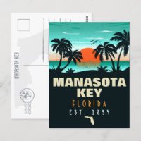 Manasota Key Florida Retro Sunset Souvenirs 60s