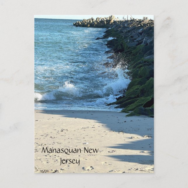 Manasquan New Jersey Jetty Postcard (Front)