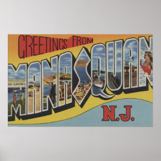 Manasquan, New Jersey - Large Letter Scenes 2 Poster