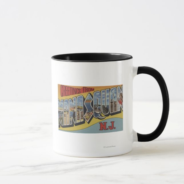 Manasquan, New Jersey - Large Letter Scenes Mug (Right)