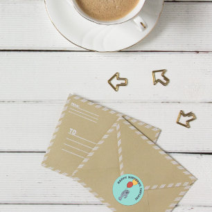 Manatee and Balloons Custom Birthday Party Classic Round Sticker