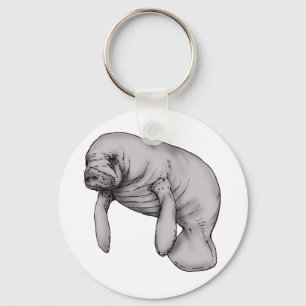manatee art key ring