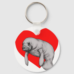manatee art key ring