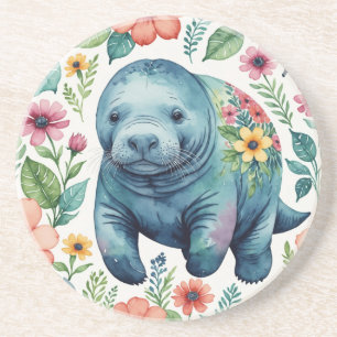 Manatee baby shirt coaster