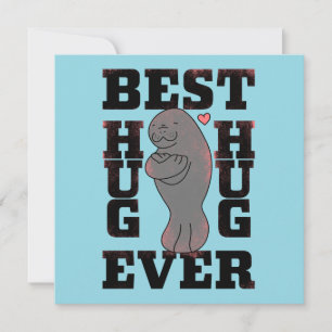 Manatee - Best Hug Ever - Hug - ASL Design Thank You Card