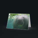 Manatee Birthday Last piece of cake Lady - 5x7 Card<br><div class="desc">A friendly manatee with terrible table manners chews on his dinner in the image on the front of this card. The manatee asks "Hey lady... are you gonna eat that last piece of cake? Inside it says "Happy Birthday!" Also available with "Hey mister... " for male birthdays. Customise it! Click...</div>