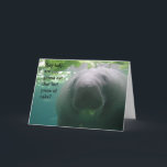 Manatee Birthday Last piece of cake Lady - 5x7 Card<br><div class="desc">A friendly manatee with terrible table manners chews on his dinner in the image on the front of this card. The manatee asks "Hey lady... are you gonna eat that last piece of cake? Inside it says "Happy Birthday!" Also available with "Hey mister... " for male birthdays. Customise it! Click...</div>
