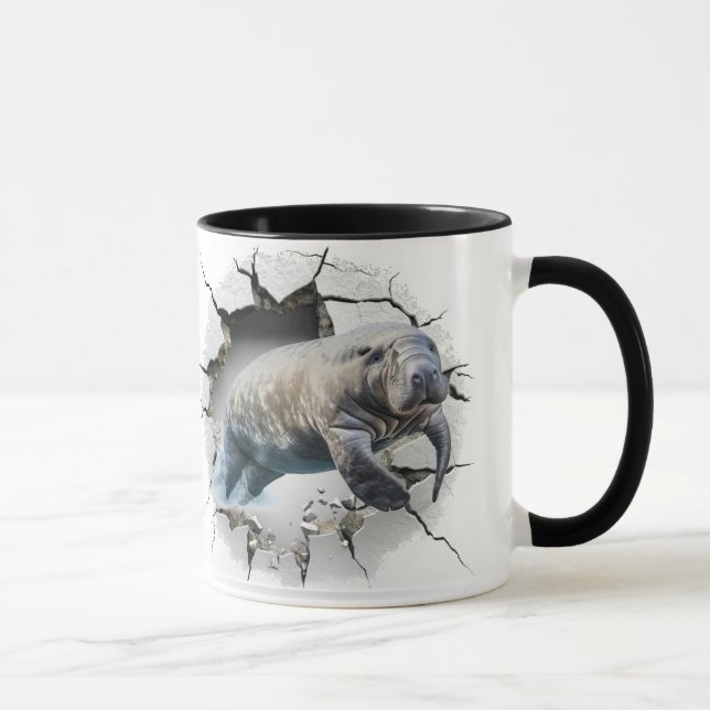 Manatee breaking through wall mug (Right)