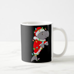 Manatee Christmas Lights Santa Costume Cute Animal Coffee Mug