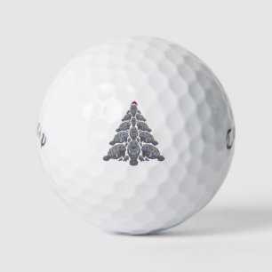 Manatee Christmas Tree Santa Hat Christmas Lights Golf Balls