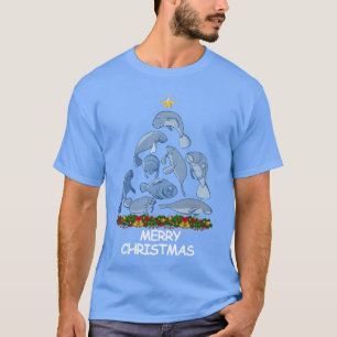 Manatee Christmasree Merry Christmas friend T-Shirt