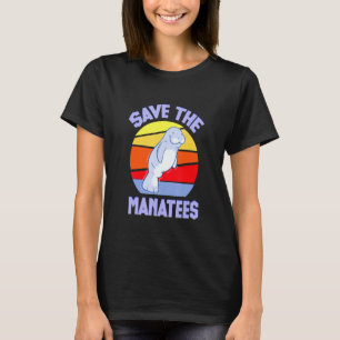 Manatee Chubby Aquatic Animal Lovers Retro Vintage T-Shirt