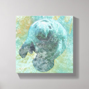 Manatee  Coastal Living Painting Canvas Print