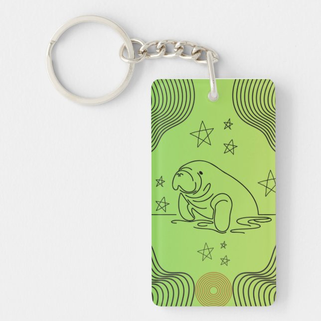 Manatee design on keychain (Front)