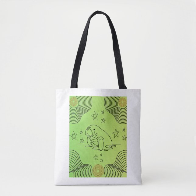 Manatee Design on tote Bag (Front)