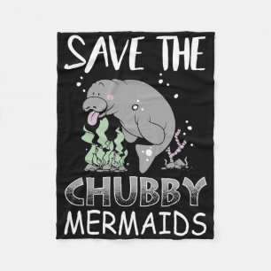 Manatee Earth Day T Shirt Save The Chub Fleece Blanket